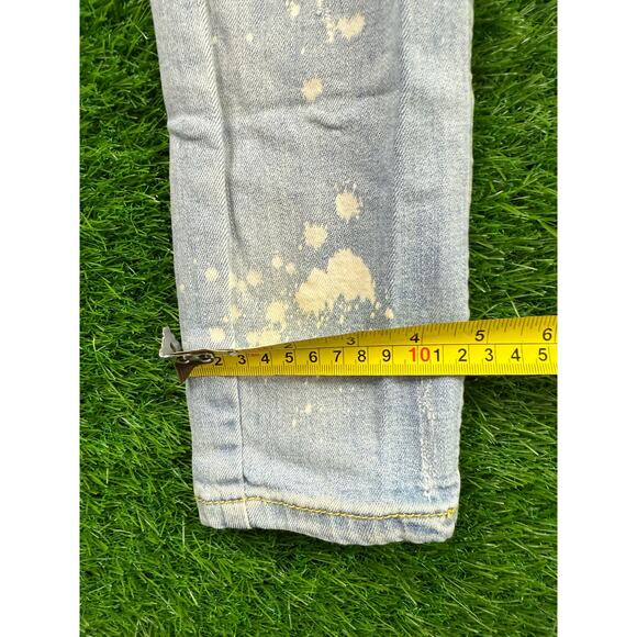 Serenade Men’s Size 30 Light Wash Distressed Skinny Jeans Ripped Stretch Denim - Picture 7 of 10